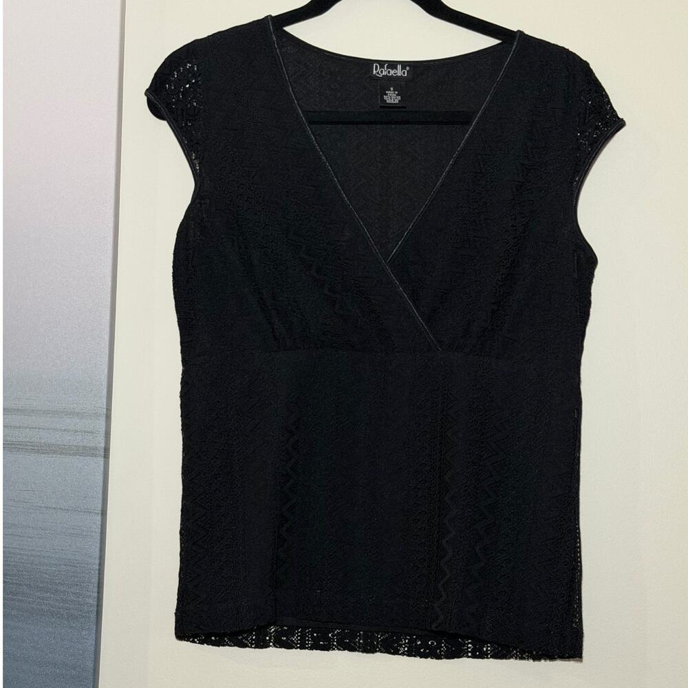 Rafaella Black Top Brand New Lacy/Knit - Picture 1 of 5